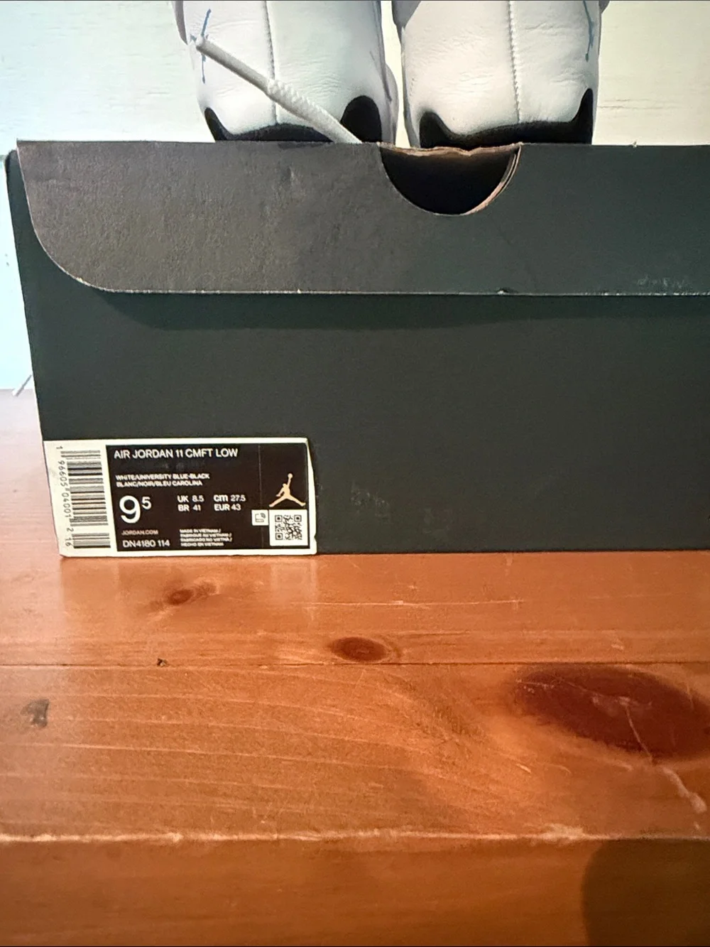 Jordan mens Low Top Sneakers in White and Sky Blue
